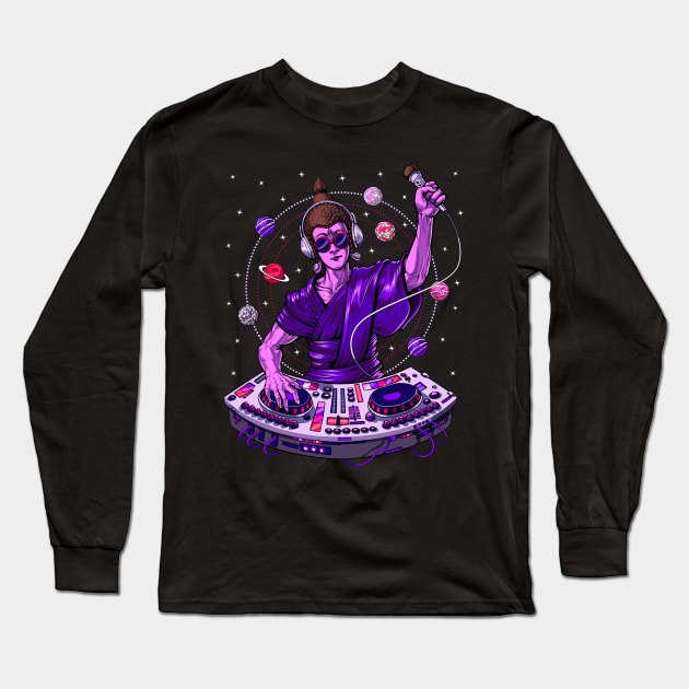 Buddha Psytrance DJ Long Sleeve T-Shirt by underheaven